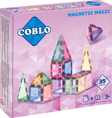 Coblo jouet tuiles magnétiques Pastel 35 pièces
