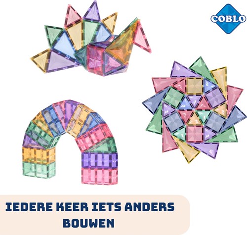 Coblo jouet tuiles magnétiques Pastel 100 pièces-3