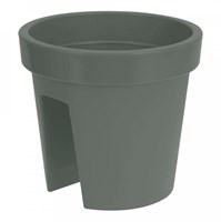 Jardinière de balcon plastique vert ronde 28 cm - bac à fleurs balcon extérieur