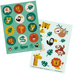Bora Shop stickers jungle - 2 feuilles d'autocollants A6 pour enfants