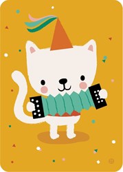 Bora Shop carte postale chat - Carte chat Accordion - carte animale joyeuse