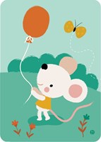 Bora Shop carte postale souris ballon - carte joyeuse pour enfants