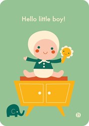 Bora Shop carte postale garçon bébé - Carte naissance Hello baby