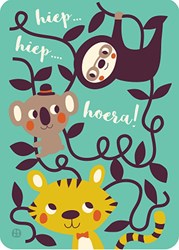 Harlekijn carte postale fête jungle set - cartes de fête colorées
