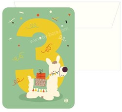 Bora Shop carte d'anniversaire alpaga avec enveloppe - set de cartes pour enfants