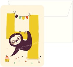 Bora Shop carte d'anniversaire paresseux avec enveloppe - carte joyeuse 15x15 cm