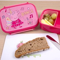 Boîte à lunch Peppa Pig avec récipient - boîte à goûter colorée pour enfants-2