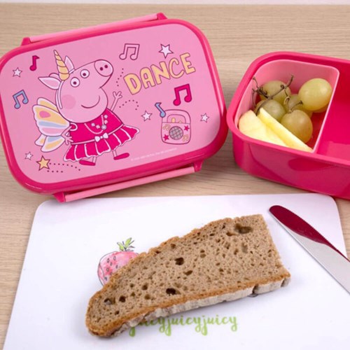 Boîte à lunch Peppa Pig avec récipient - boîte à goûter colorée pour enfants-2
