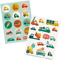 Bora Shop set d'autocollants voitures - Feuilles 2 x A6 pour enfants