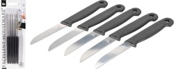 Excellent Houseware couteaux éplucheurs inox set noir - 5 couteaux de cuisine
