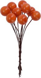 Bâton déco jouet pomme et baies orange décoration en carton