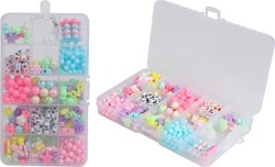 Boîte jouet créative perles avec perles et fil multicolore