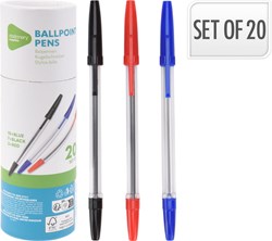Set de stylos bille 20 pièces en tube - plaisir d'écriture pour tous
