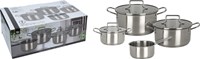 Batterie de cuisine inox avec couvercle en verre set 7 pièces cuisine
