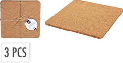 Set de dessous de verre en liège 3 pièces - Bleu - Protection de table résistante à la chaleur