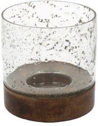 HBX natural living bougeoir verre à bulles noir - décoration en verre élégante