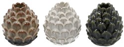HBX natural living bougeoir pomme de pin céramique décoration blanc