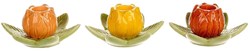 HBX natural living bougeoir tulipe orange décoration céramique 10x9x5cm