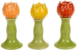 HBX natural living bougeoir tulipe jaune décoration céramique 12,5cm
