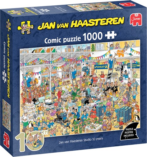 Jumbo puzzle Jan van Haasteren Studio 10 ans 1000 pièces cartoon