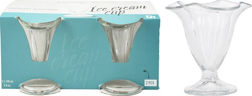 Verre à coupe à glace transparent lot de 2 verres à dessert 150ml