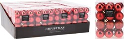 Boules de Noël incassables rouges 3,00cm set de 24 décorations