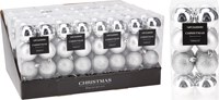 Boule de Noël incassable argentée 5 cm set de 16 décorations