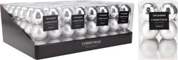 Boules de Noël incassables argent 6 cm set de 12 décorations
