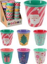Beker Melamine 290ml 6 assorti 8,7x9cm