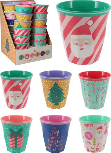 Beker Melamine 290ml 6 assorti 8,7x9cm