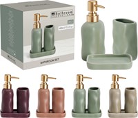 Badkamerset Organic Aardewerk 3-delig assorti