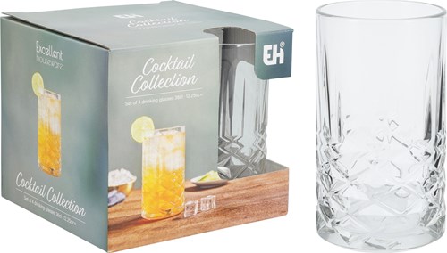 Koopman verres à boire - lot de 4 - 360ml - verres à cocktail - verres à eau