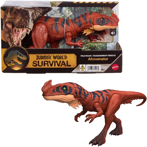 Mattel jouet dinosaure Jurassic World Wild Roar Afrovenator avec lumière et son