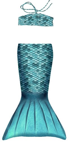Kuaki set sirène tout-petit turquoise XS - queue de nage pour enfants-3