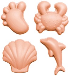 Scrunch moules à sable jouet silicone couleur pêche plage