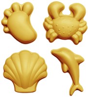 Scrunch moules à sable jouet silicone - jaune moutarde foncé plage