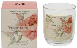Decoris bougie parfumée Peony Blush en verre - bougie florale de luxe 9cm