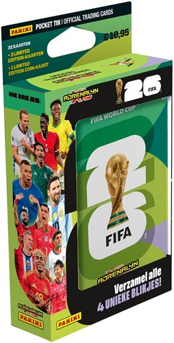 Asmodee cartes de football Adrenalyn XL FIFA World Cup 2026 Pocket Tin