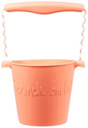 Scrunch seau jouet pliable silicone seau de plage pêche orange
