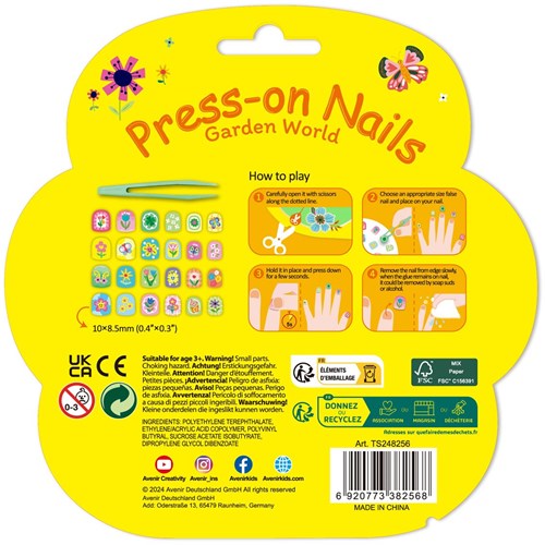 Avenir autocollants à ongles jouet - monde de jardin coloré pour enfants
