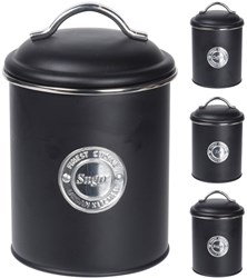 Excellent Houseware boîtes de rangement noires avec couvercle 3 pièces avec étiquettes