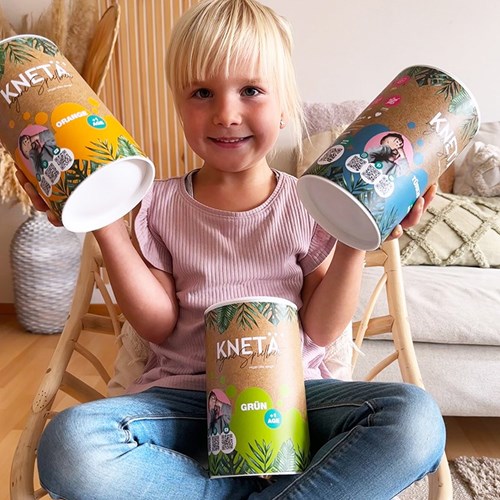 Kneta Pâte à modeler XXL Tube Vert 1000g - Pâte Vegan pour enfants-2