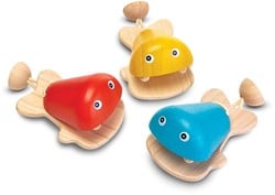 PlanToys Jouets en bois Poisson Castanet-Orange