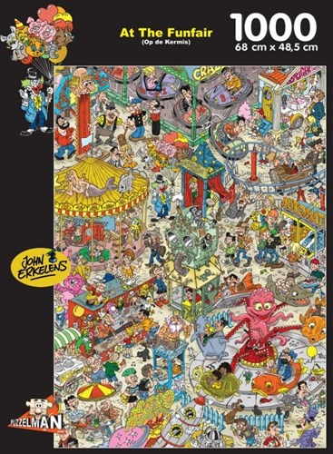Puzzelman puzzle Op de Kermis 1000 pièces John Erkelens fête foraine