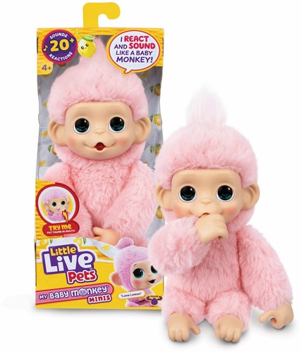 Little Live pets My Baby Mini Monkey Luna Lemon  roze