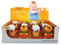Tolo Classic boîte présentoir jouets couineurs canard et chien - 12 pièces