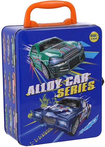 KiddyGo boîte de rangement métal voitures diecast - voitures de course jouet