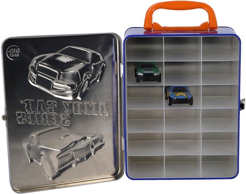 KiddyGo boîte de rangement métal voitures diecast - voitures de course jouet-3