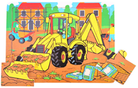 Bigjigs Puzzle en bois Pelleteuse - 9 pièces