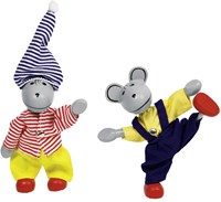 Goki souris maison de poupée jouet en bois avec vêtements et accessoires-2